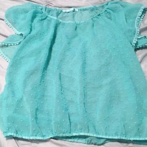 Maurices Flutter Sleeve Swiss Dot Shirt